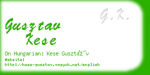 gusztav kese business card